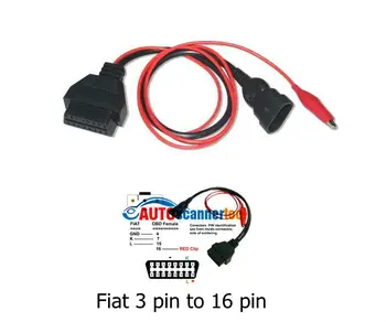 Factory Price One Piece 3 PIN Alfa Lancia OBD To OBD 2 EBD 16Pin Adapter Cable OBDII Diagnostic Interface Free And
