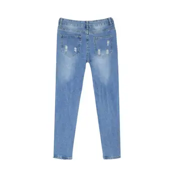 Special Offer Softener Pockets Pencil Casual Slim denim Pants for Women Hole Vintage Girls Denim Ripped Straight