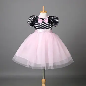 2-7Y Summer Polka Dot Girl Dress Kids Pageant Prom Party Princess Ball Gown Wedding Elegant Dress