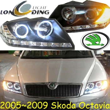 Octavia headlight,2005~2008,Fit for LHD&RHD,!Octavia fog light,2ps/se+2pcs Aozoom Ballast;Octavia