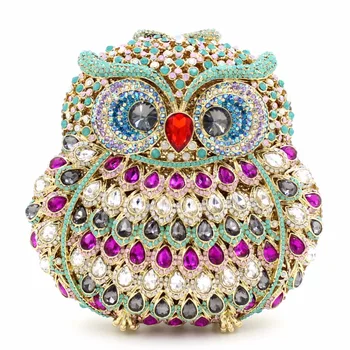 Priced Top Flap Day Clutches Hard At 2017 Owl Luxury Handmade Diamond Dinner Bag Full Of High-grade Crystal Drill Hand