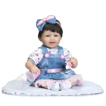 40cm 16 Inch Silicone Reborn Baby Doll kids Playmate Gift For Girls Baby Alive Soft Toys For Bouquets Doll Bebe Reborn