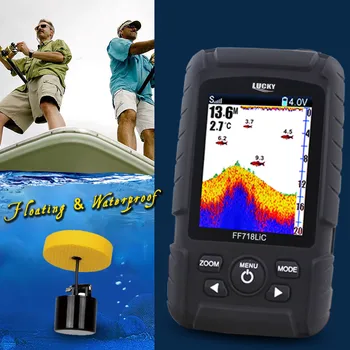 328ft /100m Wired & Wireless depth Fishfinder Sonar Transducer 2-in-1 Sensor Portable Waterproof Fish Finder Fishing FF718LiC