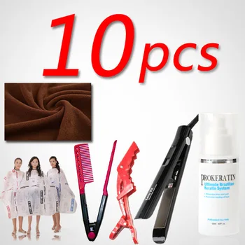 Salon Cloth 120ml brazilian keratin treatment 1*hair comb and 5*pcs hairpin and professinal hair iron DIY set product
