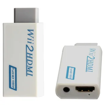 5 PCS New White Wii to HDMI Wii2HDMI Adapter Converter Full HD 1080P Output Upscaling + 3.5mm Audio Box
