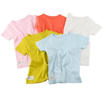 Y461 Children 's short sleeved breathable cotton round neck shirt summer boys and girls baby bamboo cotton T shirt