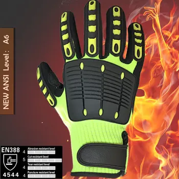 NMSafety Anti Vibration Oil Safety Glove Shock Absorbing Mechanics Impact Resistant Work Glove