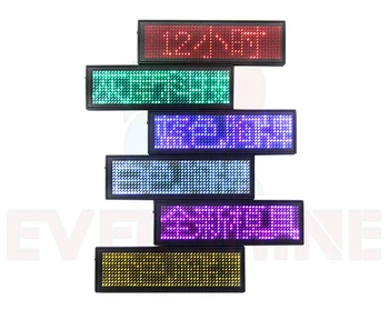 Huidu 11*44 dots white color led name badges,led name tag sign scrolling text message,Rechargable led name board programming