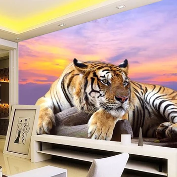 Custom Photo 3D Tiger Mural Wallpaper for Living Room Sofa TV Background Animal Wall Paper Rolls Papel De Parede Home Decor
