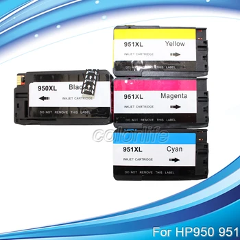 For HP951XL Y (H951XL) Yellow Ink Cartridge Replacement,, 4 pcs 1 lot