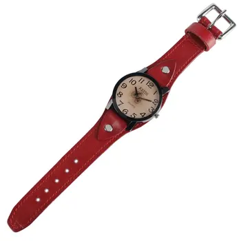 KEVIN Red Leather Band Strap Women Wrist Watch Bicycle Punk Classic Quartz Men Sport Dress Business Cool Trendy Casual Simple