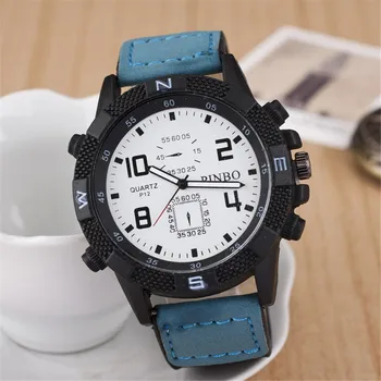 Sport Quartz Men Watch Leather Strap Mens Watches Casual Wristwatches Male Clock Relogio Masculino Montre Femme Quartz-watch