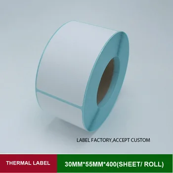 Thermal stickers labels 30*55mm*400 sheets/row printing barcode adhesive paper for product labels and business marker