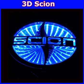 Wholesale 3d decorative led car logo light for Scion Series car badge LED lamp Auto 3D rear emblem sticker