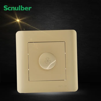 Luxury 86mm champagne speed rotary fan dimmer wall switch