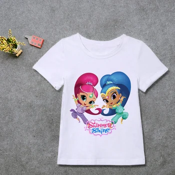 2017 Kids Clothes Child T-shirts For Girls Boys White T Shirt Summer Clothing Baby Boy Girl T-shirt Clothes Shimer Shine Top Tee