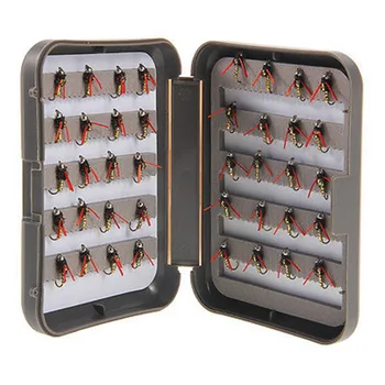Box 40Pcs Artificial Durable Fishing Flies Lures Hooks Tackle Accessories