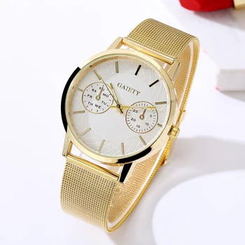 Women Wristwatch Quartz Luxury Golden Stainless Steel Band Dial Watch Bracelet relogio feminino reloj mujer 2017 New