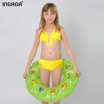 INGAGA New 2016 Little Girls Swimsuits Tassel Bikini Set Child Swimwear Swim Bathing Suits