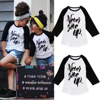 2017 Casual Organic Toddler Kids Boy Girl Clothes Long Sleeve Tops Crew Neck T-shirt Tees Outfit 1-6Y