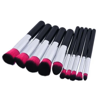 New 10pcs Professional Mini Makeup Brush Eyeshadow Powder Foundation Red Brushes Set Cosmetic Beauty Makeup Tools