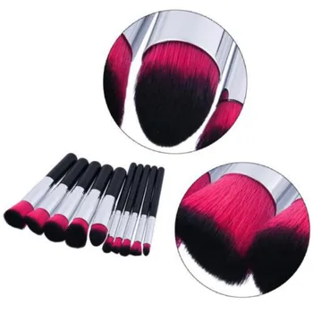 New 10pcs Professional Mini Makeup Brush Eyeshadow Powder Foundation Red Brushes Set Cosmetic Beauty Makeup Tools