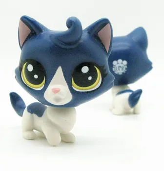 Original 1pc LPS quality cute toys Lovely Pet shop animal blue and white cat kitty action figure littlest doll