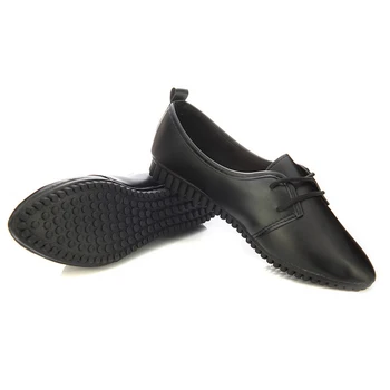 New fashion vintage women flat shoes black US4=EUR35=length 22.5CM