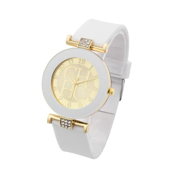 2017 Hot Fashion Luxury Brand Bear Watch Women Rhinestones Watches 10 Colors Silicone Quartz Geneva Dress Wristwatch Reloj Mujer