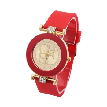 2017 Hot Fashion Luxury Brand Bear Watch Women Rhinestones Watches 10 Colors Silicone Quartz Geneva Dress Wristwatch Reloj Mujer