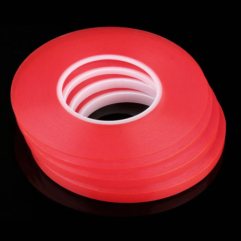2mm 50M Strong Acrylic Adhesive Red Film Clear Double Sided Tape Sticker for Mobile Phone LCD Pannel Display Screen Repair