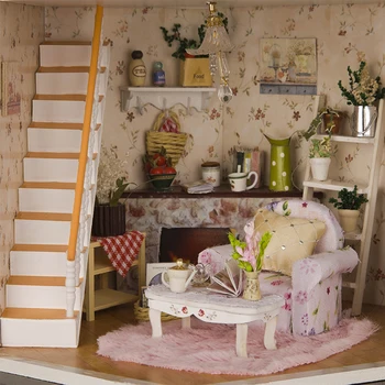 DIY Doll Houses Wooden Doll House Unisex dollhouse Kids Toy Furniture Miniature Barbie Dollhouse Crafts Accessories Toy
