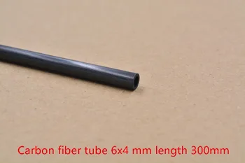 6mmx4mm length 300mm carbon fiber pipe carbon rod hollow tubes carbon fiber rod airplane model kite 1pcs