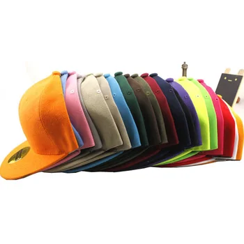 Adjustable Men Women Baseball Cap Solid Hip Hop Snapback Flat Peaked Hat