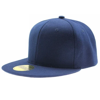 Adjustable Men Women Baseball Cap Solid Hip Hop Snapback Flat Peaked Hat