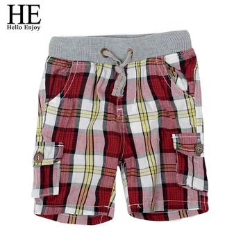HE Hello Enjoy boys shorts 2017 fashion plaid baby boys shorts summer children chothing kids pants trousers boys pants shorts