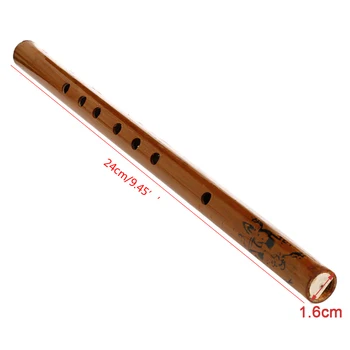 Traditional 6 Hole Bamboo Flute Clarinet Student Musical Instrument Wood Color