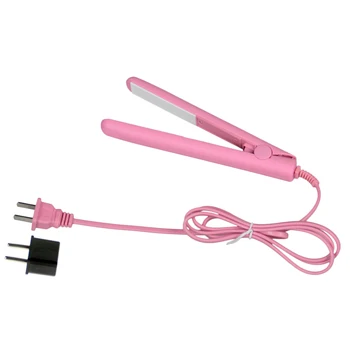 NewView Mini Hair Straightening Iron Pink Ceramic Straightener Flat Iron Styling Tools With A EU Plug Adapter