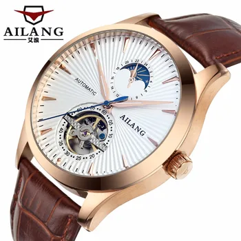 Luxury Brand ailang men Automatic Mechanical Watches Tourbillon Watch Men leather strap Sapphire Calendar Clock Male