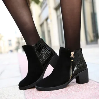 Spring Autumn New Ankle Boots Heels Women Sexy Vintage Platform Martin Boots Round Toe Platform Boots totines mujer