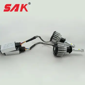 SAK 1pair led h1 h4 h7 car auto headlight 30w 3600lm cob led bulb for automotive headlight fog lamp drl with fan play