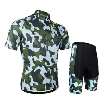 Brand New Cool Camouflage Men's Cycling Jersey Set Short Sleeve 3D Pad Sportwear Polyester Summer Bike Cycling Clothing
