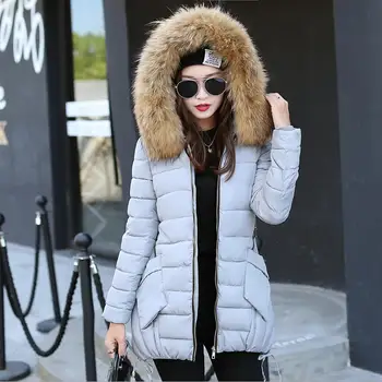 2017 winter new Korean Women fashion Slim long cotton hooded padded Nagymaros collar coat w1233