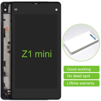 2pcs New Mobile Phone Parts Lcd Display Touch Screen Digitizer With Frame For Sony Xperia Z1 Mini Z1c M51w D5503