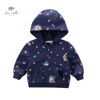 DB4000 dave bella spring new girls casual outerwear fashinable children clothes thin coat floral hoodie