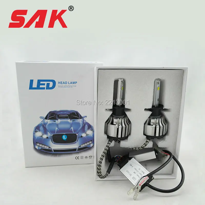 SAK 1pair led car auto headlight h1 zes led car headlight fog drl light head driving lamp 12v xenon bulb replacement automotive