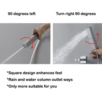 Modern Design Rain And Water Column Brass Rainfall Hand Shower Chrome Surface Whirling Style Handled Shower