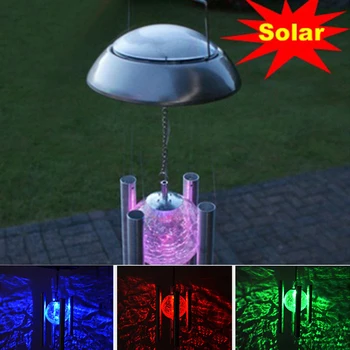 Solar Garden Light RGB Wind Chime Stainless Waterproof IP55 Landscape Outdoor Flashlight Powered LED Lawn Lamps LED Path Light