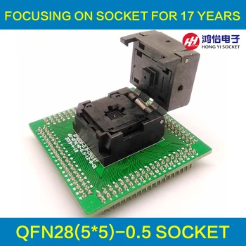 QFN28 MLF28 WLCSP28 to DIP28 Programming Socket Adapter Pitch 0.5mm IC Body Size 5x5mm IC550-0284-011-G Clamshell Test Socket