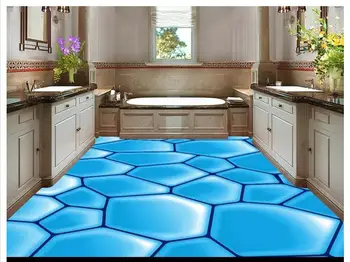 3D wallpaper custom 3d flooring murals wallpaper beauty 3 d water cube the floor pvc wallpaper home decoration